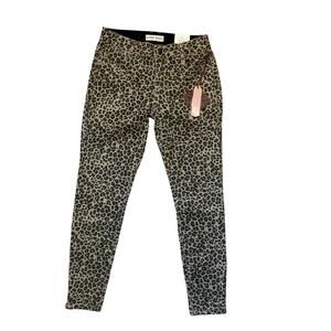 Knox Rose Women’s Size 8 Leopard Print Mid-Rise Skinny Pants Cotton Blend NEW